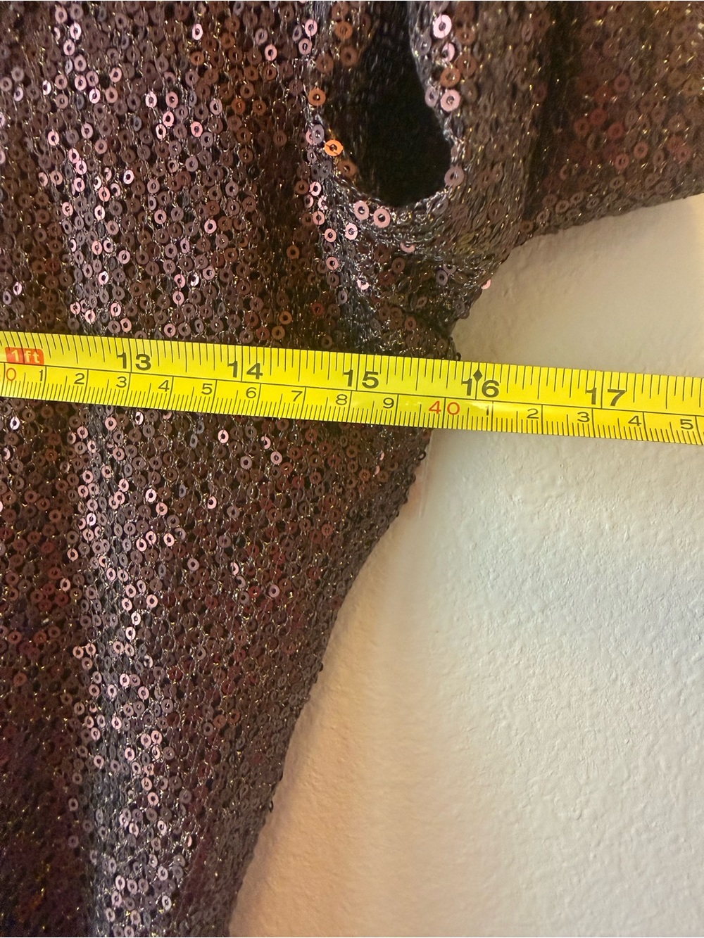 Intimately Free People Late Night Disco Brown Sequin Scoop-Neck Lng Sleeve Top L - Picture 14 of 15